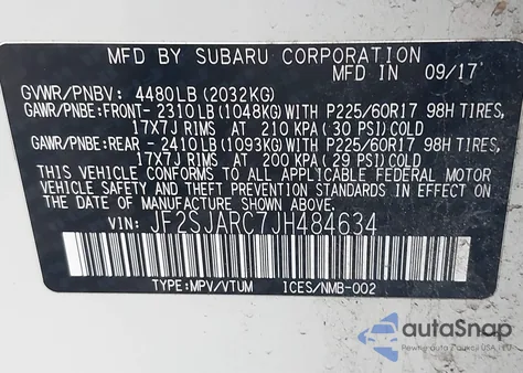 2018 Subaru Forester 2.5I Limited from USA, damaged, VIN JF2SJARC7JH484634